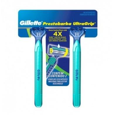 APARELHO GILLETTE PRESTOBARBA ULTRA GRIP MASCULINO MÓVEL 2 UNIDADES