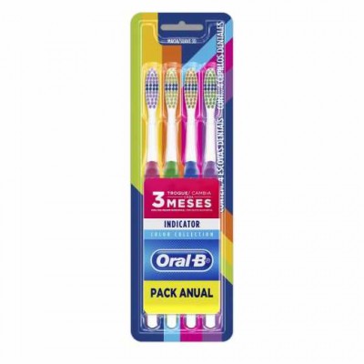 ESCOVA DENTAL ORAL-B INDICATOR COLOR COLLECTION 4 UNIDADES