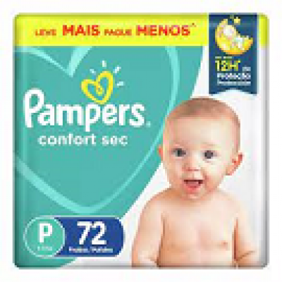 FRALDAS PAMPERS CONFORT SEC BAG PEQUENA 72 UNIDADES