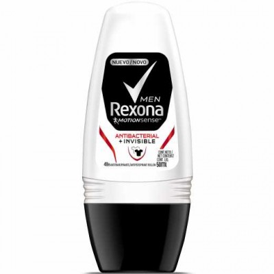 DESODORANTE ROLL-ON REXONA MEN ANTIBACTERIAL + INVISIBLE 50ML