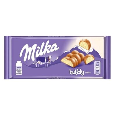 CHOCOLATE MILKA BUBBLY WHITE 95 G