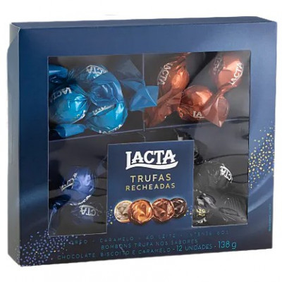 CHOCOLATE TRUFAS RECHEADAS LACTA 12 UNIDADES 138 GRAMAS