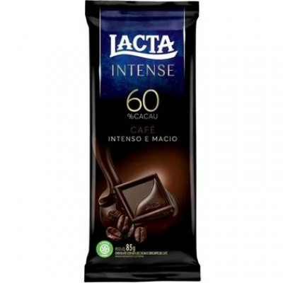 CHOCOLATE LACTA INTENSE 60% CACAU CAFÉ 85G