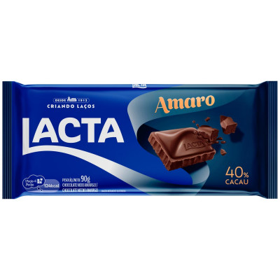 CHOCOLATE LACTA AMARO 40% CACAU 90 GRAMAS