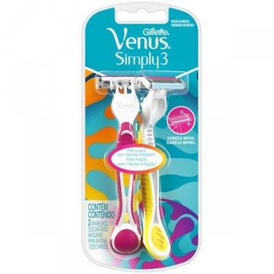 APARELHO DE DEPILAR GILLETTE VENUS SIMPLY3 2 UNIDADES