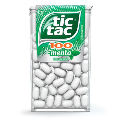 PASTILHA TIC TAC 100 MENTA 49G