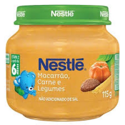 ALIMENTO INFANTIL NESTLÉ MACARRÃO, CARNE E LEGUMES 115 GRAMAS