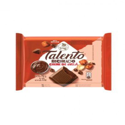 CHOCOLATE GAROTO TALENTO RECHEADO CREME AVELÃ 90G