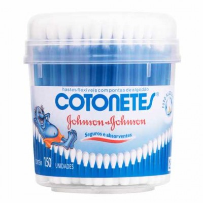 HASTES FLEXÍVEIS COTONETES JOHNSON & JOHNSON POTE 150 UNIDADES