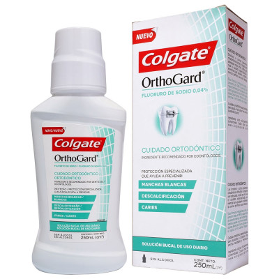 ENXAGUANTE ANTISSÉPTICO BUCAL COLGATE ORTHOGARD SEM ÁLCOOL COM 250ML