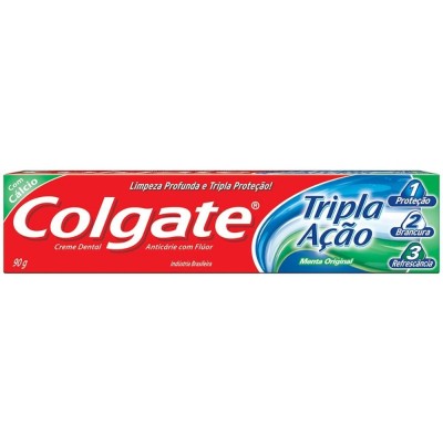 CREME DENTAL COLGATE TRIPLA AÇÃO MENTA 90 GRAMAS