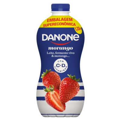 IOGURTE DANONE LIQUÍDO MORANGO GARRAFA 1,250 LITROS