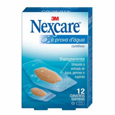 CURATIVO NEXCARE À PROVA D'ÁGUA SORTIDOS 12 UNIDADES