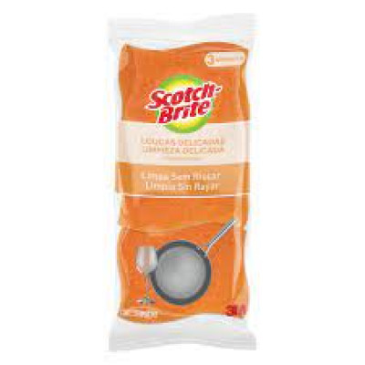 ESPONJA SCOTCH BRITE LOUÇAS DELICADAS 3 UNIDADES