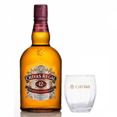 WHISKY CHIVAS REGAL 12 ANOS COM COPO 1L