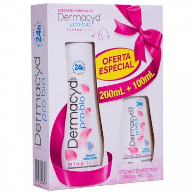 KIT SABONETE LÍQUIDO INTIMO DERMACYD 200 ML + 100 ML