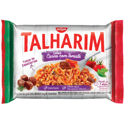 MACARRÃO INSTANTÂNEO NISSIN TALHARIM CARNE E TOMATE 99 GRAMAS