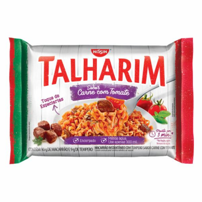 MACARRÃO INSTANTÂNEO NISSIN TALHARIM CARNE COM TOMATE 99G