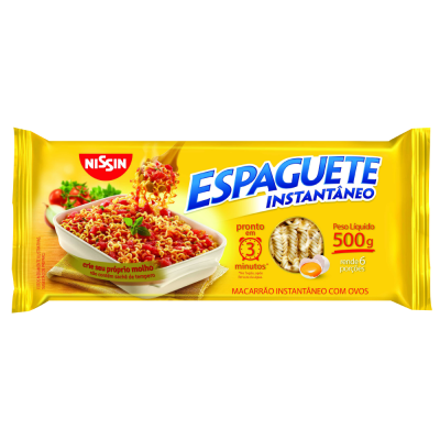 MACARRÃO INSTANTÂNEO NISSIN ESPAGUETE 3 MINUTOS 500G