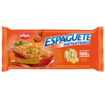 MACARRÃO INSTANTÂNEO NISSIN ESPAGUETE 5 MINUTOS 500G