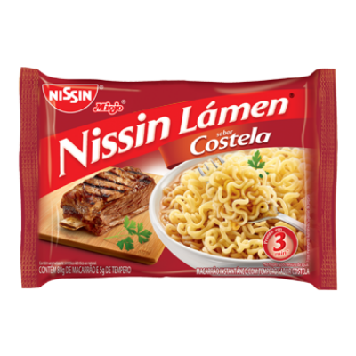 MACARRÃO INSTANTÂNEO NISSIN LAMEN COSTELA 85 GRAMAS