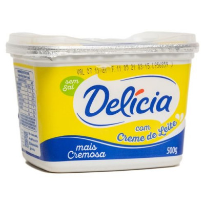 MARGARINA DELÍCIA COM CREME DE LEITE SEM SAL 500 GRAMAS