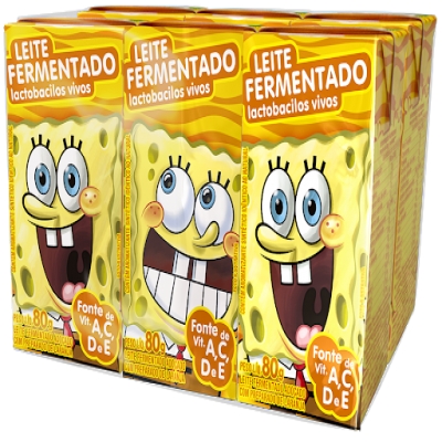 LEITE FERMENTADO ELEGÊ BOB ESPONJA TRADICIONAL 6 UNIDADES 480 GRAMAS