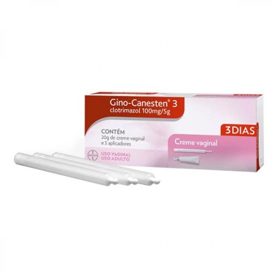 GINO-CANESTEN 100 MG/5 G CREME VAGINAL 20 GRAMAS BAYER 3 DIAS E 3 APLICADORES