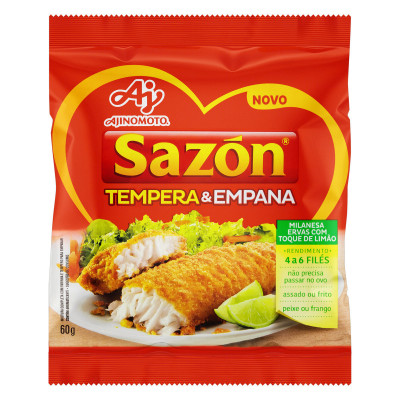 FARINHA COM TEMPERO SAZÓN PARA EMPANAR TEMPERA & EMPANA 60 GRAMAS