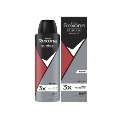 DESODORANTE REXONA AEROSOL CLINICAL SPORT 150ML