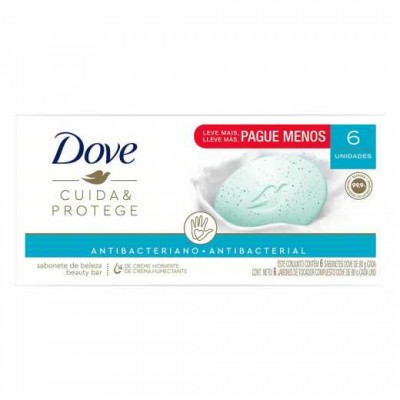 KIT SABONETE DOVE CUIDA PROTEGE 6 UNIDADES