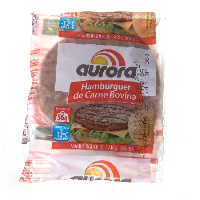 HAMBÚRGUER AURORA CARNE BOVINA 56G