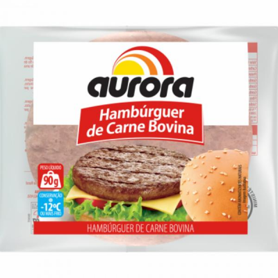 HAMBÚRGUER AURORA CARNE BOVINA 90G