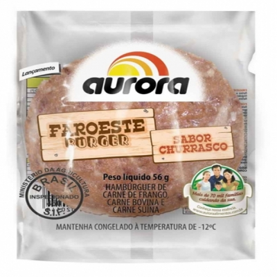 HAMBURGUER AURORA FAROESTE BURGER 56G