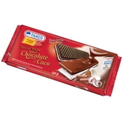 WAFER PANCO CHOCOLATE E COCO 140G