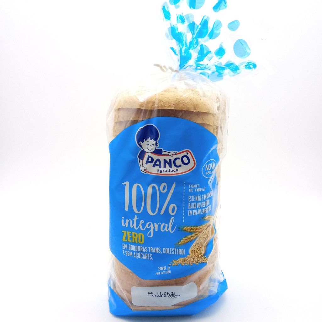 PÃO DE FORMA PANCO 100% INTEGRAL ZERO 380G