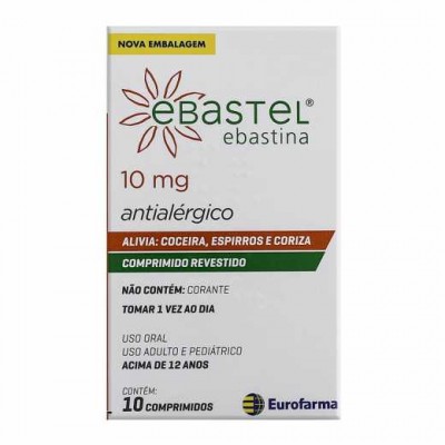 EBASTEL 10MG ANTIALÉRGICO EUROFARMA 10 COMPRIMIDOS