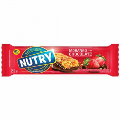 BARRA DE CEREAL NUTRY MORANGO COM CHOCOLATE 22G