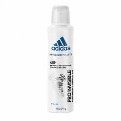 DESODORANTE AEROSOL ANTITRANSPIRANTE ADIDAS FEMININO PRO INVISIBLE PERFORMANCE SEM MANCHAS COM 150ML