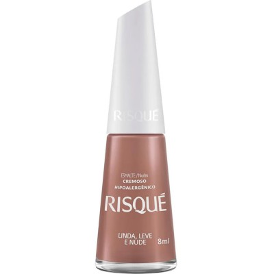 ESMALTE CREMOSO RISQUÉ LINDA, LEVE E NUDE 8 ML