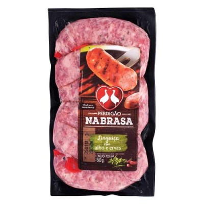 LINGUIÇA TOSCANA PERDIGÃO ALHO/ERVAS 600 G