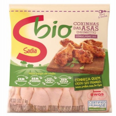 COXINHAS DAS ASAS DE FRANGO SADIA DRUMETT BIO CONGELADO 1 KG