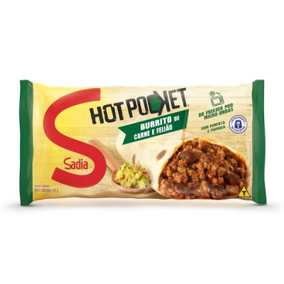 HOT POCKET SADIA BURRITO DE CARNE E FEIJÃO 112G