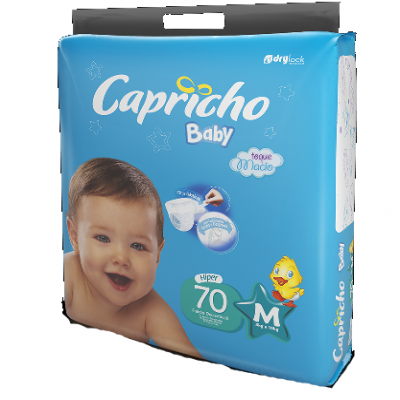 FRALDA CAPRICHO M 70 UNIDADES