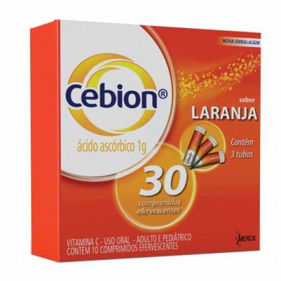 CEBION 1G CONTÉM 30 COMPRIMIDOS LARANJA CONTÉM 3 TUBOS