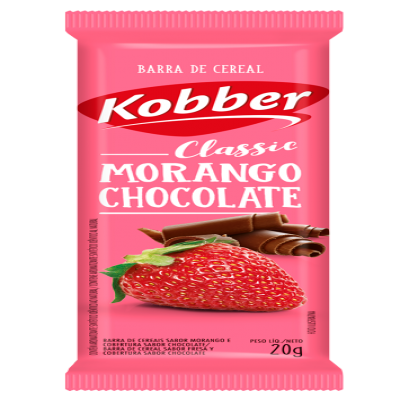 BARRA DE CEREAL KOBBER MORANGO CHOCOLATE 20G