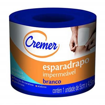 ESPARADRAPO IMPERMEÁVEL CREMER BRANCO 5CMX4,5CM