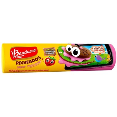 BISCOITO RECHEADO BAUDUCCO MORANGO 140G