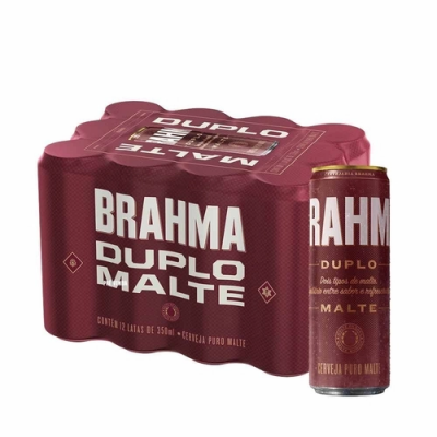 CERVEJA BRAHMA DUPLO MALTE 350 ML 12 UNIDADES