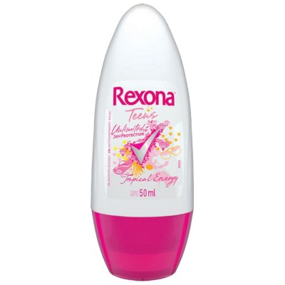 DESODORANTE REXONA ROLL-ON FEM TEENS TROPICAL ENERGÉTICO 50ML